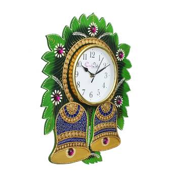 Floral Bell Design Handcrafted Wooden Wall Clock 5