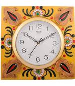 Wooden Papier Mache Decorative Embossed Handcrafted Wall Clock