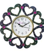 Heart Shape Design Handcrafted Wooden Wall Clock