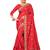 Red embroidered silk saree with blouse