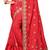 Red embroidered silk saree with blouse