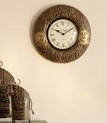 Embossed Buddha Face Wooden Handcrafted Wall Clock