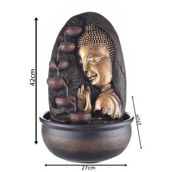 Oval Textured Lord Buddha Water Fountain 2