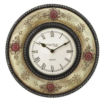 Ethnic Design Handcrafted Wooden Wall Clock 1