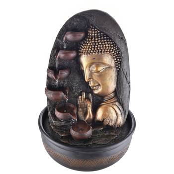 Oval Textured Lord Buddha Water Fountain 3