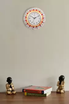 Wooden Papier Mache Ornamental Handcrafted Wall Clock