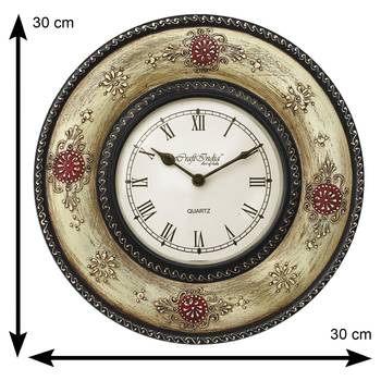 Ethnic Design Handcrafted Wooden Wall Clock 3