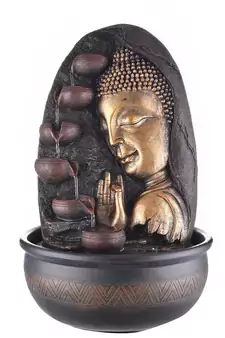Oval Textured Lord Buddha Water Fountain