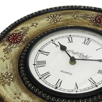 Ethnic Design Handcrafted Wooden Wall Clock 4