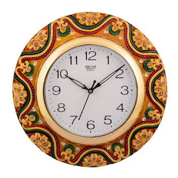 Wooden Papier Mache Dazzling Handcrafted Wall Clock 1
