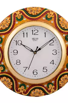 Wooden Papier Mache Dazzling Handcrafted Wall Clock