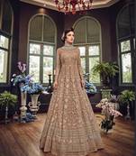 Wine embroidered net salwar
