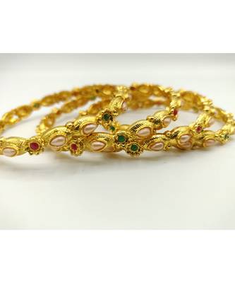Multicolor Stone Bangles Set Of 4 3