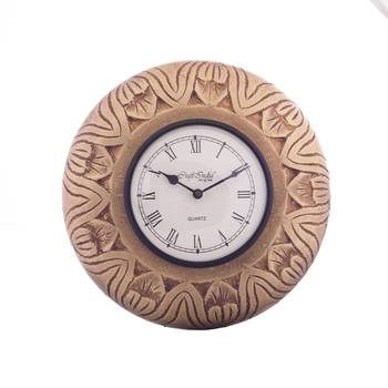 Decorative Brass Work Ethnic Brass and Wooden Handcrafted Wall Clock 2