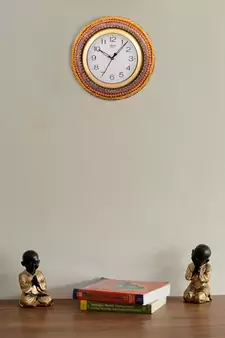 Wooden Papier Mache Glorious Handcrafted Wall Clock