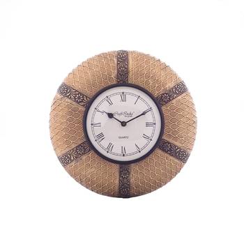 Decorative Brass Work Ethnic Brass and Wooden Handcrafted Wall Clock 2