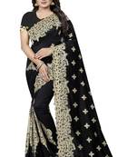 Black Embroidered Silk Saree With Blouse