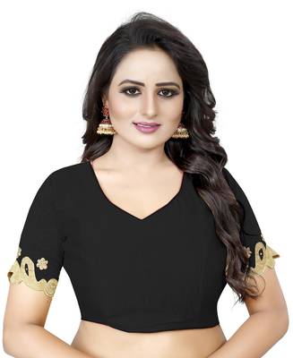 Black Embroidered Silk Saree With Blouse 4