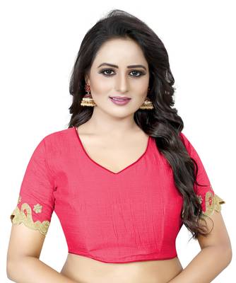 Pink Embroidered Silk Saree With Blouse 4