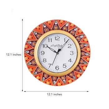 Geometric Shape Decorative Papier-Mache Wooden Handcrafted Wall Clock 3