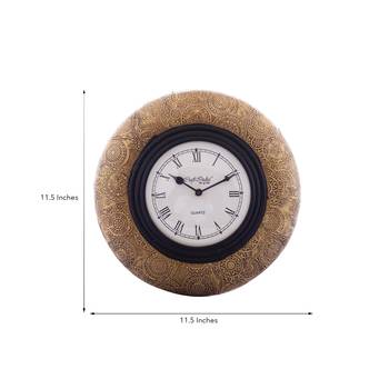 Decorative Brass Work Ethnic Brass and Wooden Handcrafted Wall Clock 3