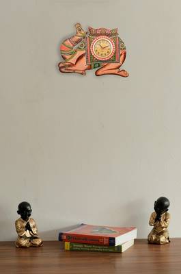 Wooden Papier Mache Camel Handcrafted Wall Clock 2