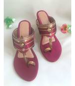 Gem Stone Maroon Kolhapuris 