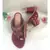maroon leather kolhapuris sandals