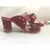 maroon leather kolhapuris sandals
