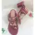 maroon leather kolhapuris sandals