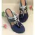 blue leather kolhapuris sandals