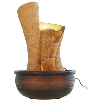 Light Brown Steps Textured Water Fountain 1