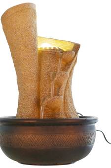 Light Brown Steps Textured Water Fountain
