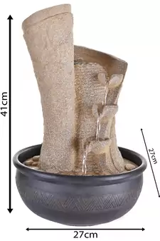 Light Brown Steps Textured Water Fountain