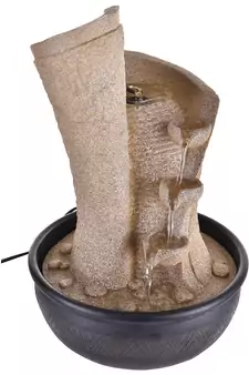 Light Brown Steps Textured Water Fountain