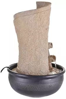 Light Brown Steps Textured Water Fountain