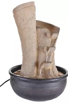 Light Brown Steps Textured Water Fountain