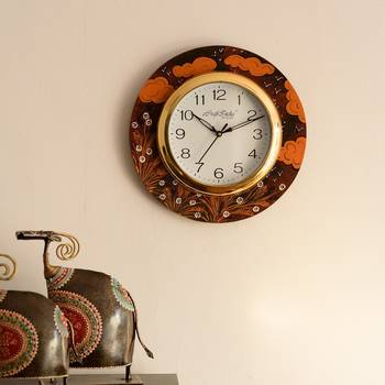 Birds Flying under Clouds View Wooden Handcrafted Wall Clock 1