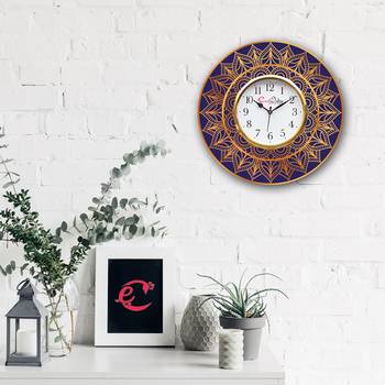 Ethnic Design Wooden Colorful Round Wall Clock 2