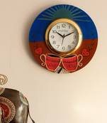 I Love You written Coffee Mugs Wooden Handcrafted Wall Clock