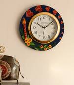 Love Hearts Series with Candle & Flower Embossed Papier-Mache Wooden Handcrafted Wall Clock
