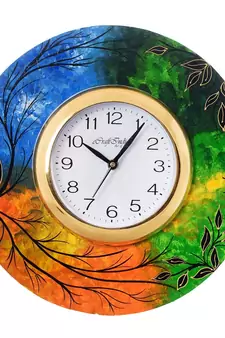 Beautiful & Colorful Senary View Wooden Handcrafted Wall Clock