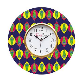 Ethnic Design Wooden Colorful Round Wall Clock 1