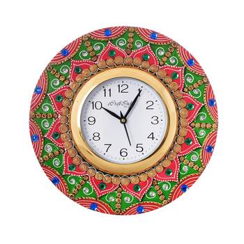 Exquisite Papier-Mache Wooden Handcrafted Wall Clock 2