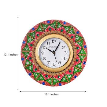 Exquisite Papier-Mache Wooden Handcrafted Wall Clock 3