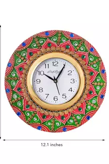 Exquisite Papier-Mache Wooden Handcrafted Wall Clock