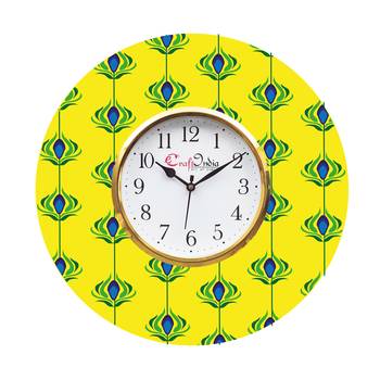 Ethnic Design Wooden Colorful Round Wall Clock 1