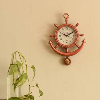Decorative Retro Anchor Copper Pendulum Wall Clock 1