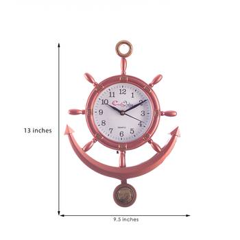 Decorative Retro Anchor Copper Pendulum Wall Clock 2