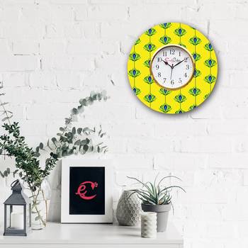 Ethnic Design Wooden Colorful Round Wall Clock 2